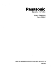 Panasonic TX-21PS52Z Operating	 Instruction