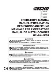 Echo HC-2810ESR Operator's Manual