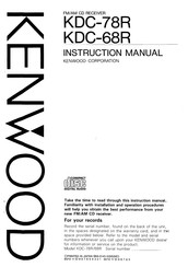 Kenwood KDC-78R Instruction Manual