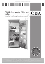 CDA FW550 Manual For Installation, Use And Maintenance