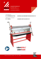 HOLZMANN MASCHINEN UBM1070 Manual