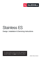 gledhill Stainless ES D250 Design, Installation & Servicing Instructions
