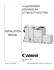 Canon imageRUNNER ADVANCE DX C7780i Installation Manual