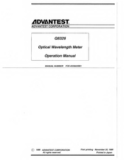 Advantest Q8326 Operation Manual