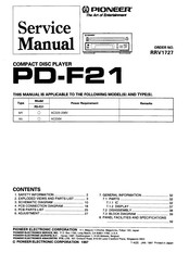Pioneer PD-F21 Service Manual
