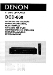 Denon DCD-860 Operating Instructions Manual