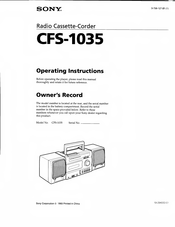 Sony CFS-1035 Operating Instructions Manual