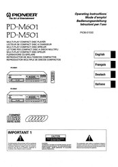 Pioneer PD-M501 Operating Instructions Manual