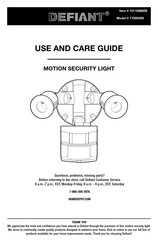 Defiant 17000358 Use And Care Manual