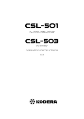 KODERA CSL-501 Operating Instructions Manual