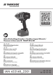 Parkside Performance PASSP 20-Li B4 Translation Of The Original Instructions