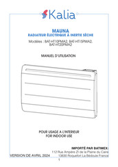 Kalia BAT-HT15PMA2 Installation Manual