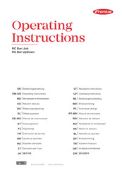 Fronius RC Bar UpDown Operating Instructions Manual