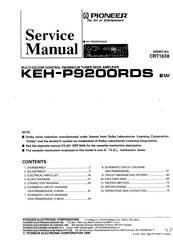Pioneer KEH-P9200RDS EW Service Manual