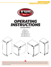 Hatco FWE ETC-1826-PH Series Operating Instructions Manual