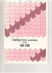 Brother KH-230 Instruction Manual