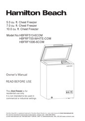 Hamilton Beach HBFRF513-6COM Owner's Manual