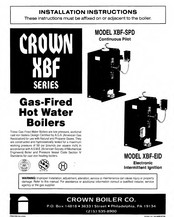 Crown Boiler XBF-150SPD Installation Instructions Manual