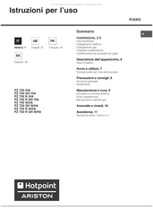 Hotpoint Ariston PZ 750 750 R/GH/HA Operating Instructions Manual