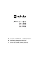 Meireles MG 4953 X Installation, Use And Maintenance Instructions