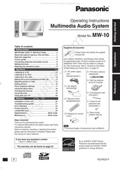 Panasonic MW-10 Operating Instructions Manual