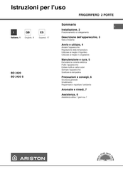 Ariston BD 2420 S Operating Instructions Manual