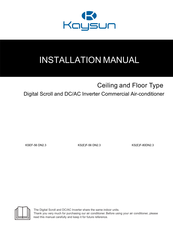 Frigicoll Kaysun KSF-80DN2.3 Installation Manual
