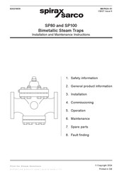 Spirax Sarco SP80 Installation And Maintenance Instructions Manual