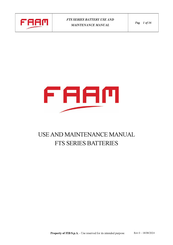 FAAM FTS 12-3.0 Use And Maintenance Manual