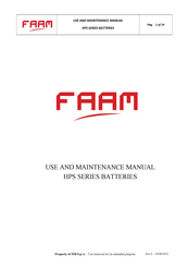 FAAM HPS Series Use And Maintenance Manual