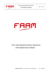 FAAM FHP Series Use And Maintenance Manual