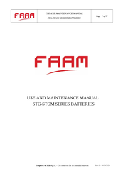 FAAM STG Series Use And Maintenance Manual