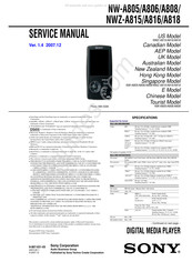 Sony NWZA816P Service Manual