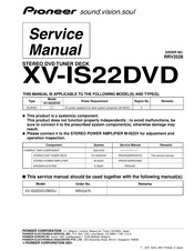 Pioneer XV-IS22DVD Service Manual