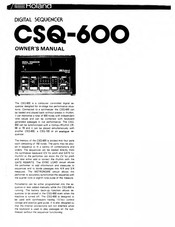 Roland CSQ-600 Owner's Manual