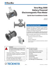 McCrometer Vera Mag 3000 Quick Start Installation Manual