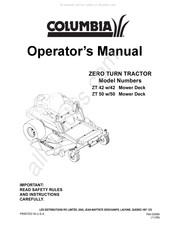 Columbia ZT 42 w/42 Mower Deck Operator's Manual