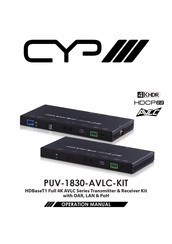 CYP PUV-1830-AVLC-KIT Operation Manual