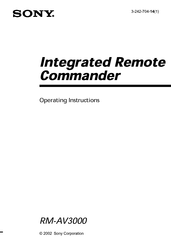 Sony RM-AV3000 Operating Instructions Manual