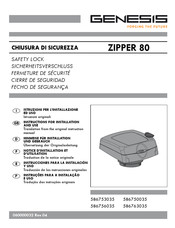 Genesis ZIPPER 80 Instructions For Installation And Use Manual