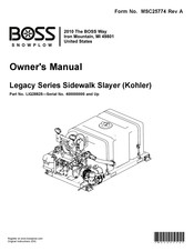 Boss Snowplow Legacy LIQ28825 Owner's Manual
