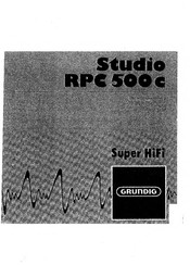 Grundig Studio RPC 500c Operating Instructions Manual