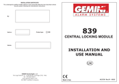 Gemini 839 Series Installation And Use Manual