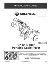 Greenlee Tugger GX10 Instruction Manual