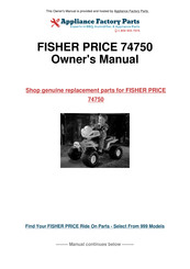 Fisher-Price Power Wheels Fisher-Price Kawasaki Ninja Owner's Manual With Assembly Instructions