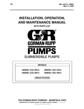 GORMAN-RUPP PUMPS JS8D60-E42 460/3 Installation, Operation, And Maintenance Manual With Parts List