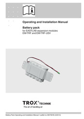 Trox Technik EM-TRF Operating And Installation Manual