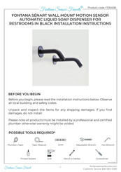 Fontana Sensor Faucets SENART FS1640B Installation Instructions Manual