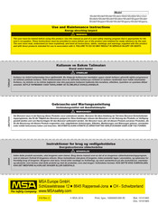 MSA 10114329 Use And Maintenance Instructions