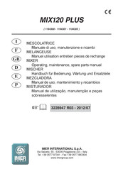IMER INTERNATIONAL MIX120 PLUS Operating, Maintenance, Spare Parts Manual